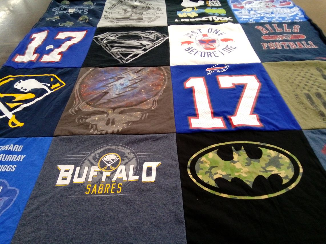 T-shirt quilt featuring buffalo sabres, buffalo bills by Pauline from NY