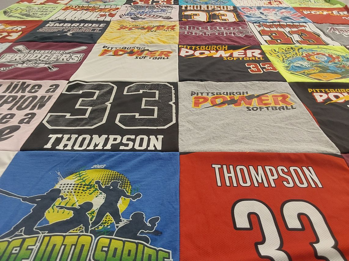 T-shirt quilt featuring pittsburgh power softball by Nicole from PA
