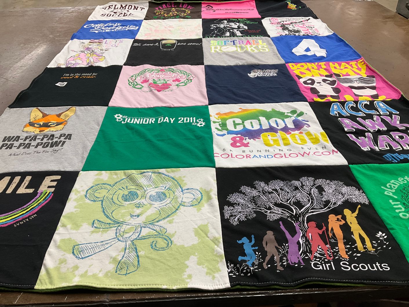 T-shirt quilt from belmont university by Denise from MA