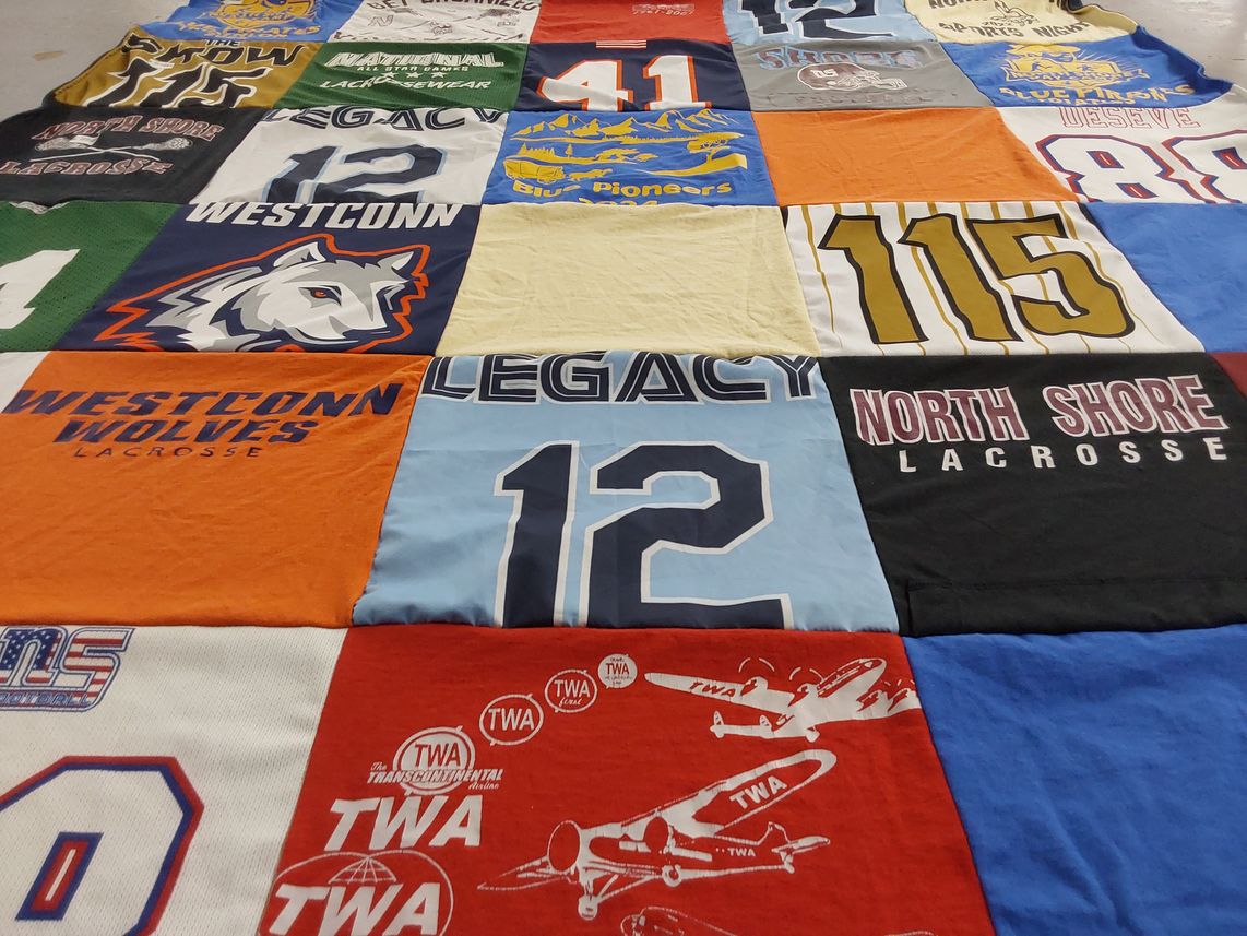 T-shirt quilt from westconn college by Christine from NY