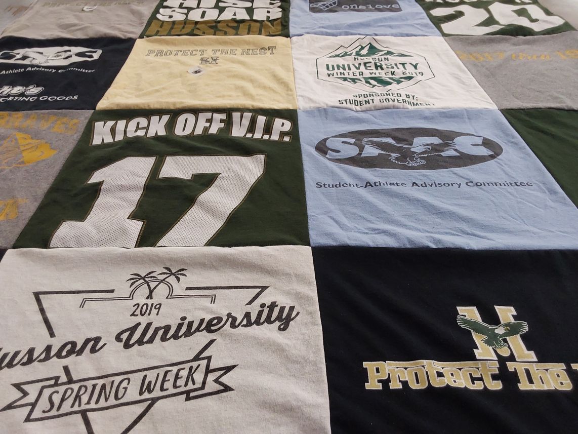 T-shirt quilt from husson university by Allison from ME
