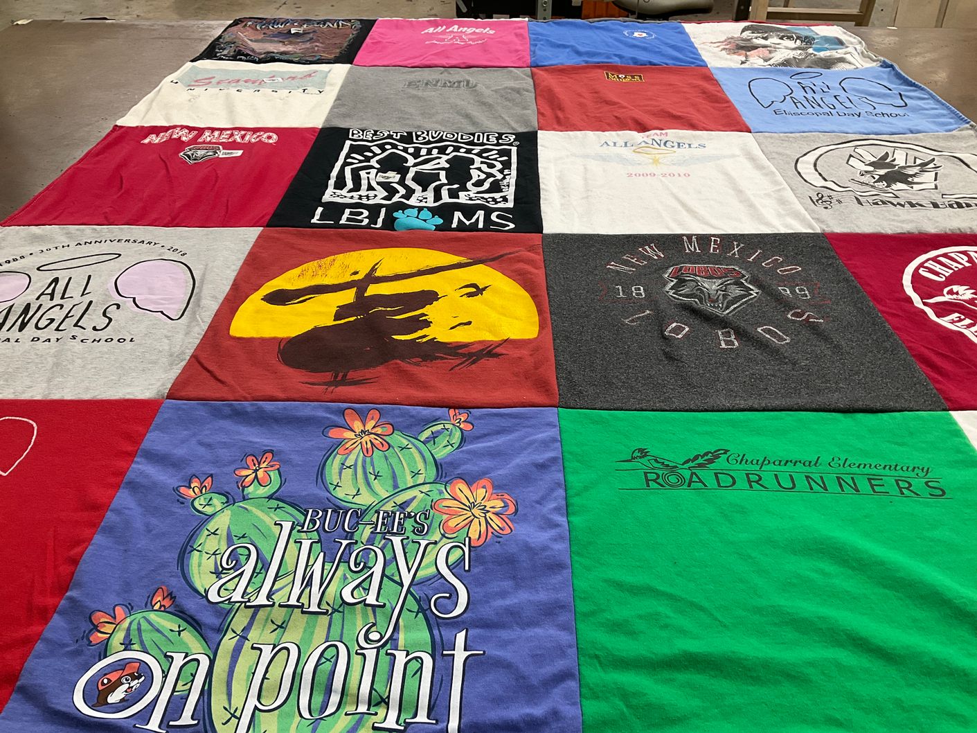 T-shirt quilt featuring new mexico lobos by Michael from NM