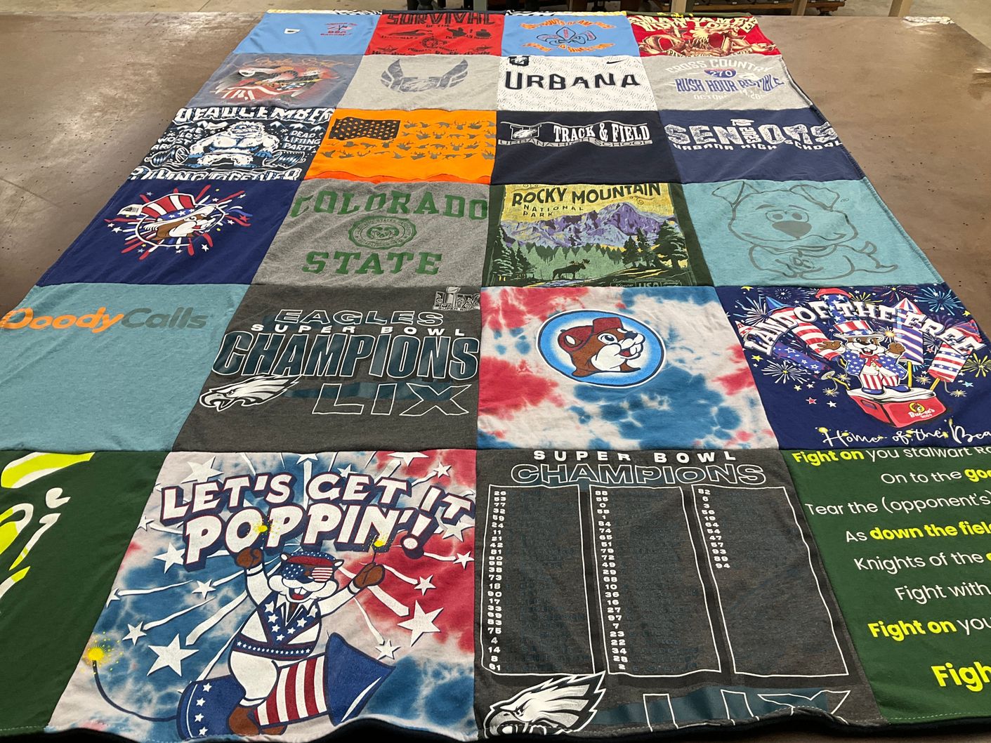 T-shirt quilt featuring philadelphia eagles by Isabell from CO
