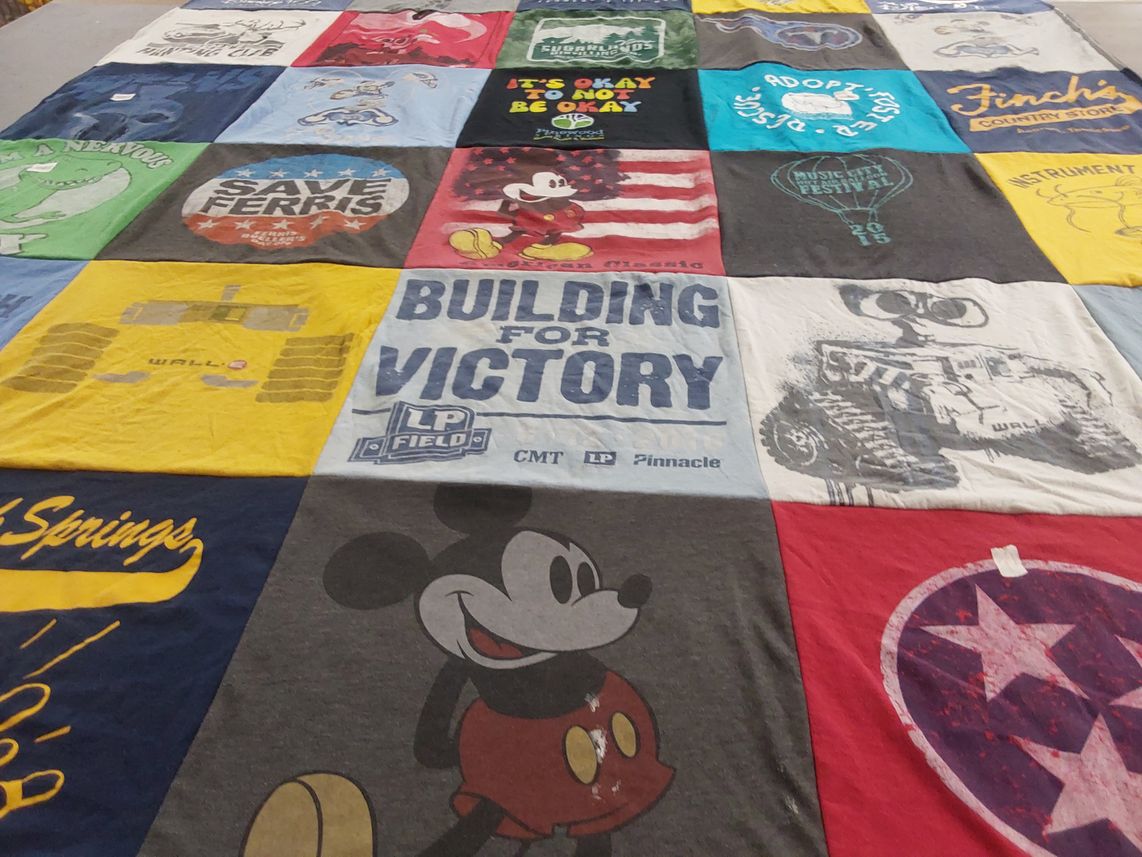 T-shirt quilt with disney, animation themes by Christopher from TN