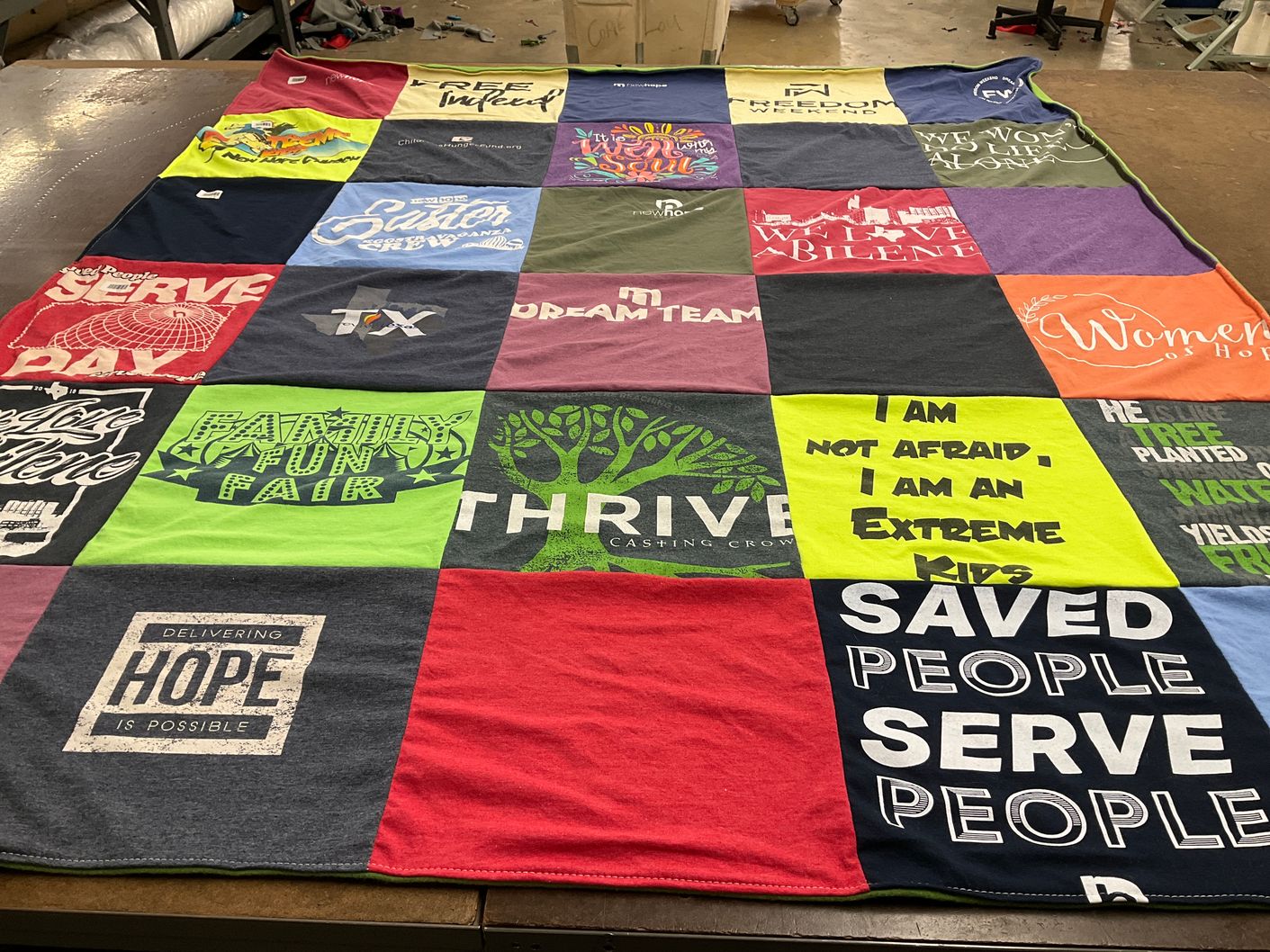 T-shirt quilt with community service, youth activities themes by CRAIG from AZ