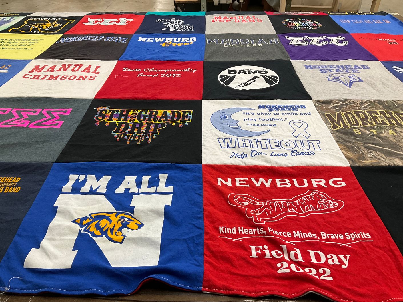 T-shirt quilt from morehead state university, messiah college by Leigh-Ann from KY