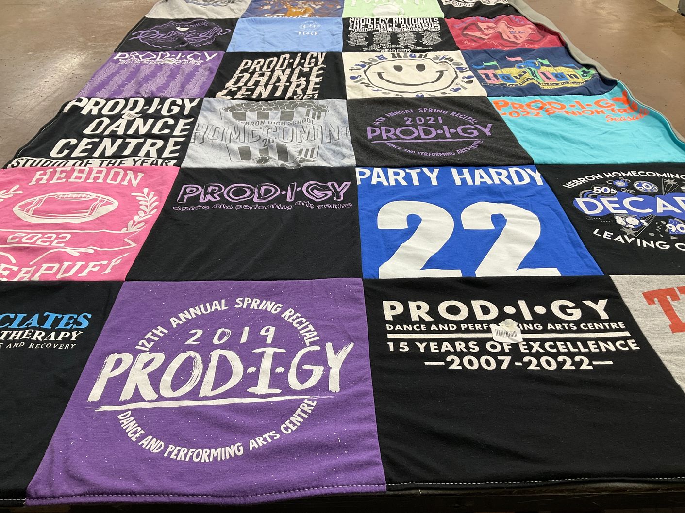 T-shirt quilt from hebron high school by Ashley from TX