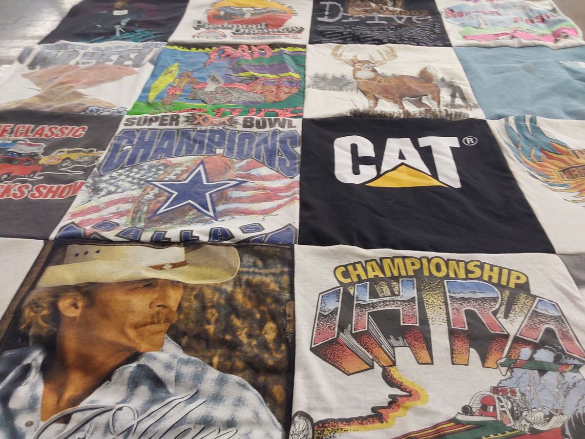 T-shirt quilt with cars, trucks themes by Danette from NC