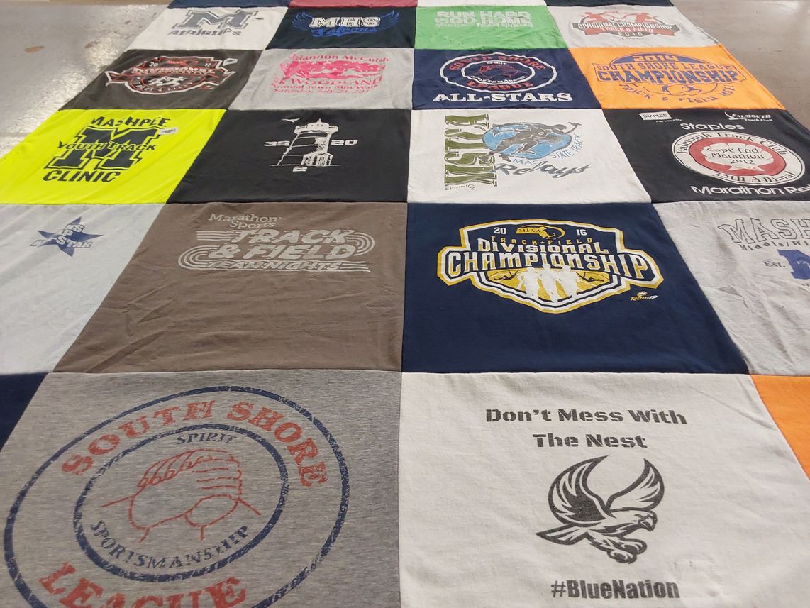 T-shirt quilt featuring mashpee high school all-stars by Allison from ME