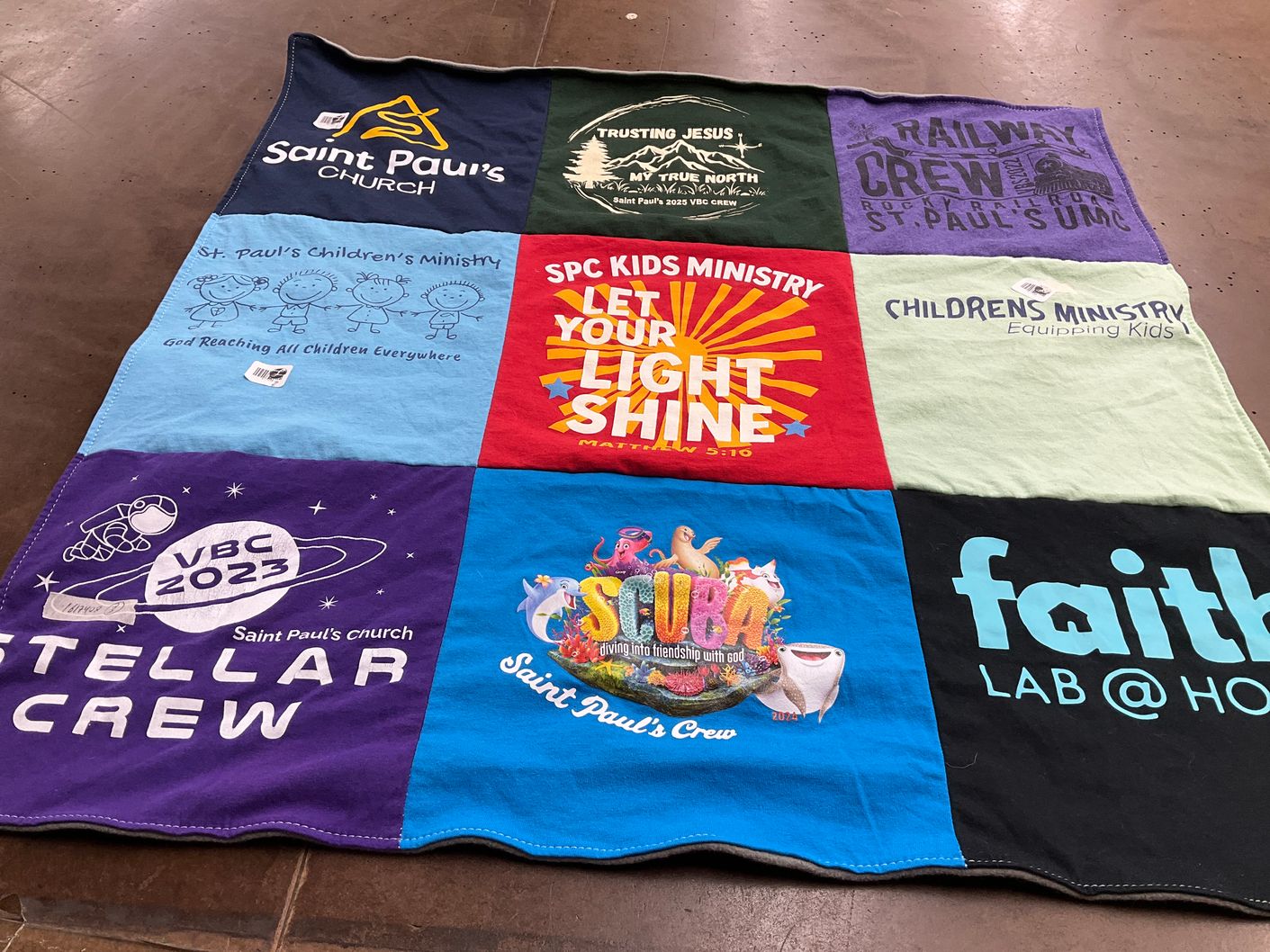 T-shirt quilt from saint paul's church by Shannon from PA