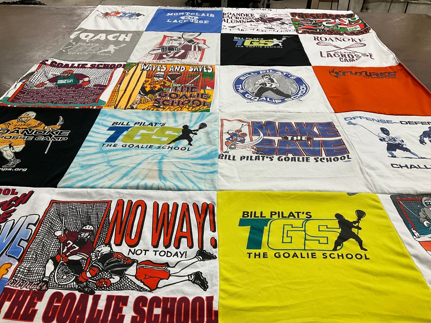 T-shirt quilt with lacrosse, sports themes by bill from VA