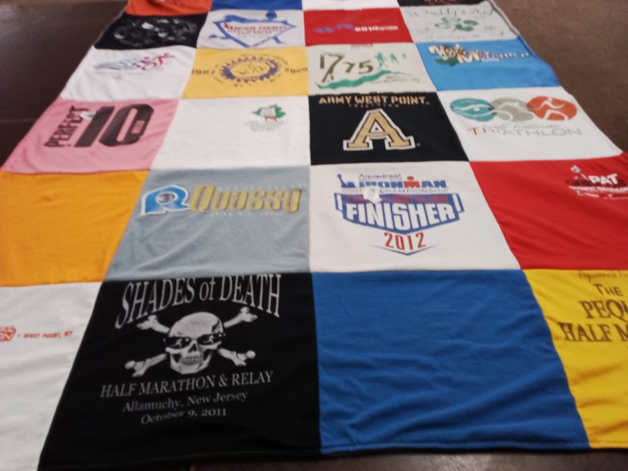 T-shirt quilt from united states military academy at west point by Dorothy from NJ