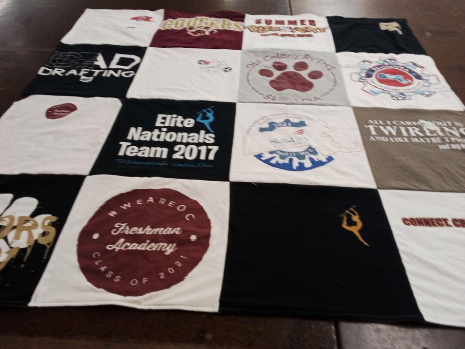 T-shirt quilt from fisherman academy by Jennifer from MA