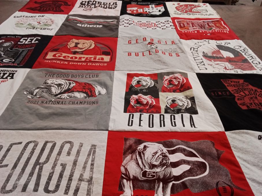 T-shirt quilt featuring georgia bulldogs by Susan from GA