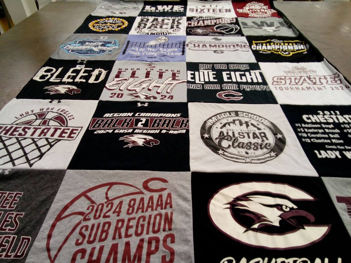 T-shirt quilt featuring lady war eagles basketball by Janelle from GA