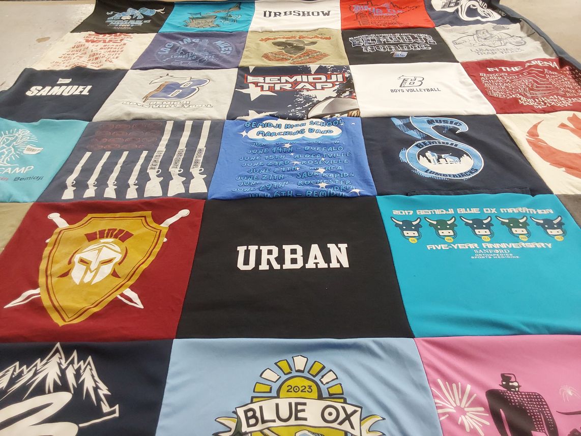 T-shirt quilt from bemidji high school, bemidji state university by Lisa from MN