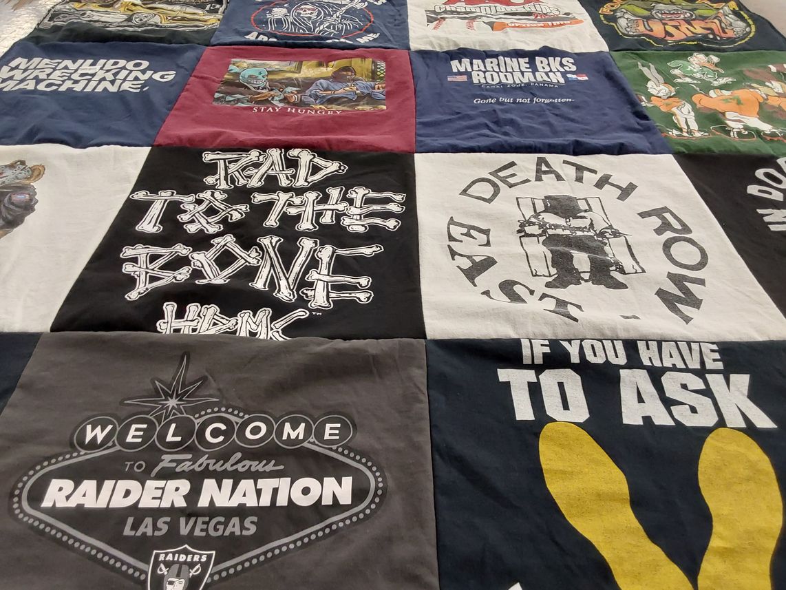 T-shirt quilt featuring las vegas raiders by Christine from CA