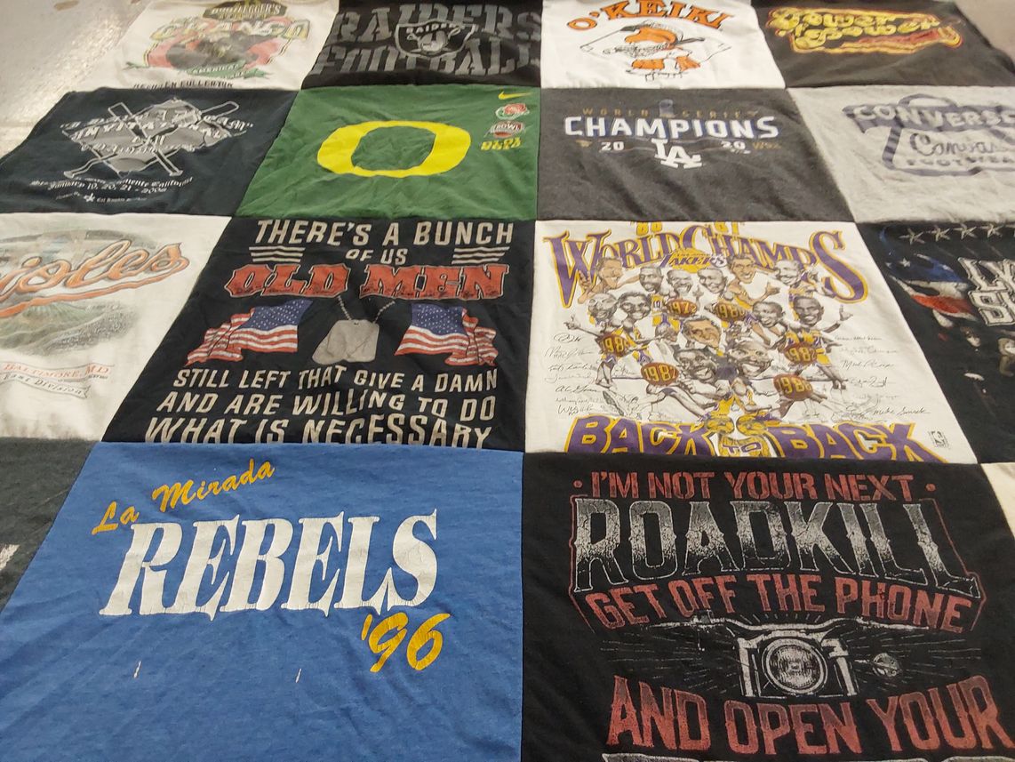 T-shirt quilt featuring los angeles lakers by Christine from CA