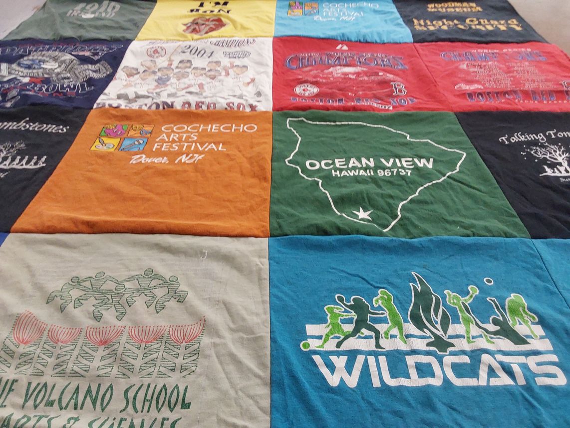 T-shirt quilt featuring wildcats by PATRICIA from MA