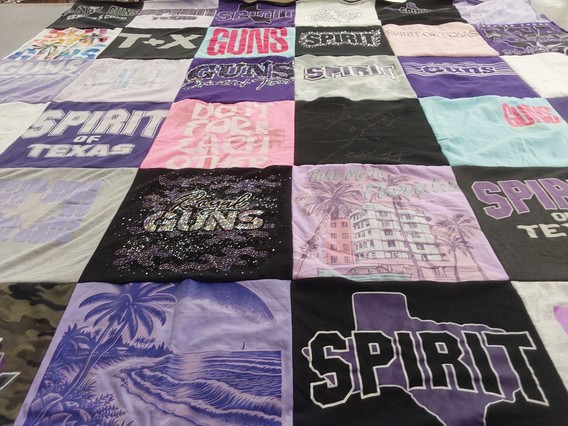 T-shirt quilt with dance, competition themes by Samanatha from TX