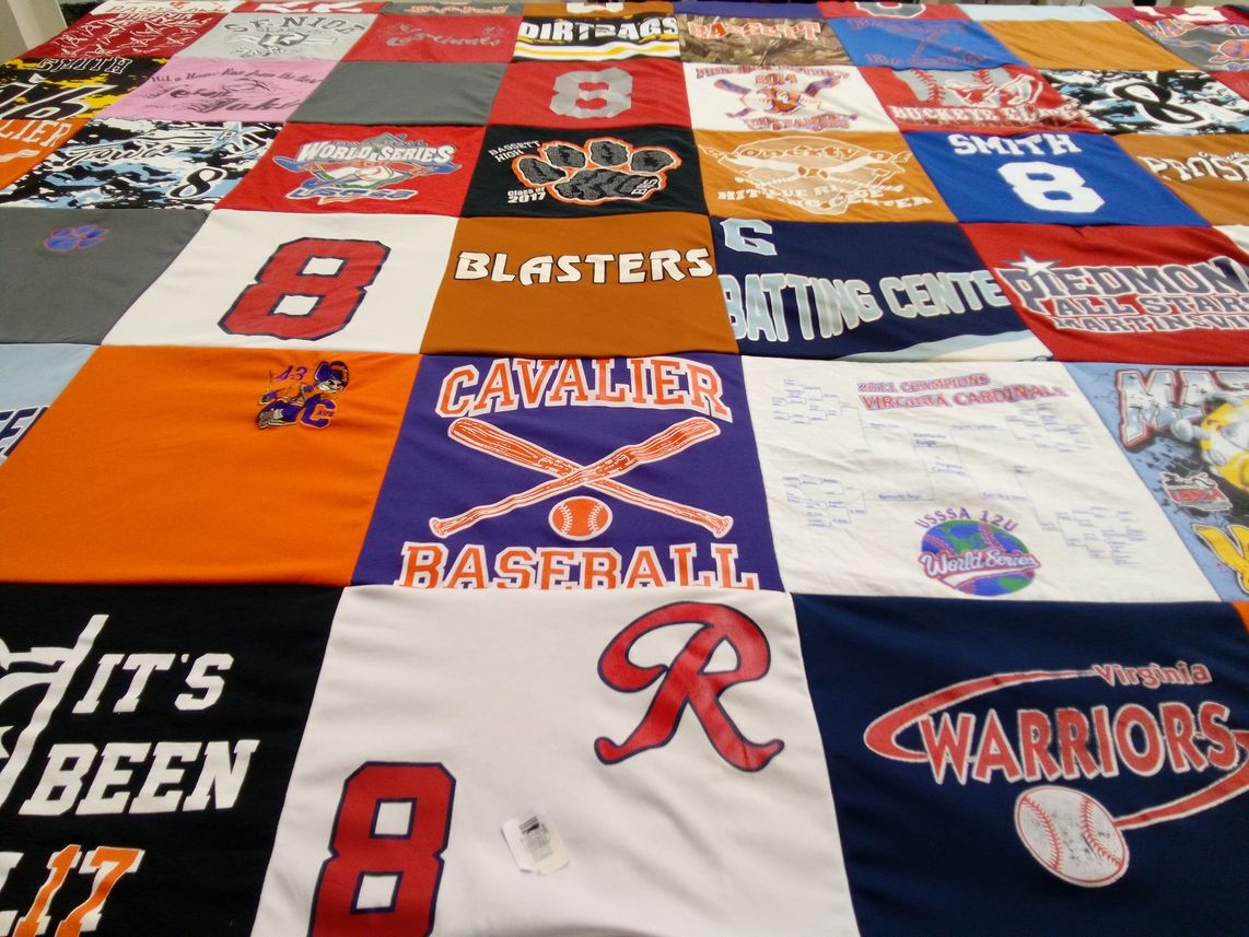 T-shirt quilt featuring virginia warriors baseball by Stephanie from VA