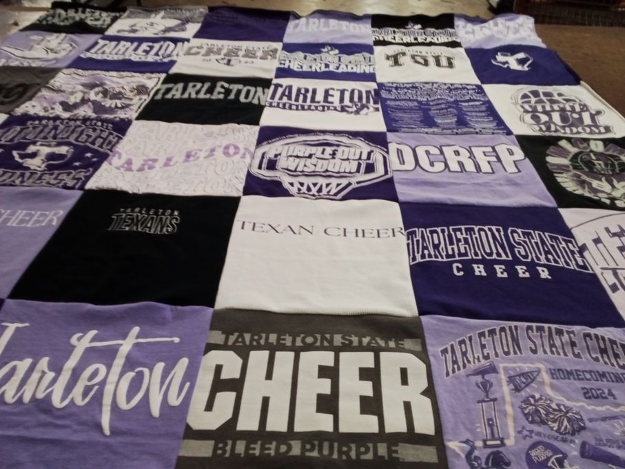 T-shirt quilt from tarleton state university by Samanatha from TX