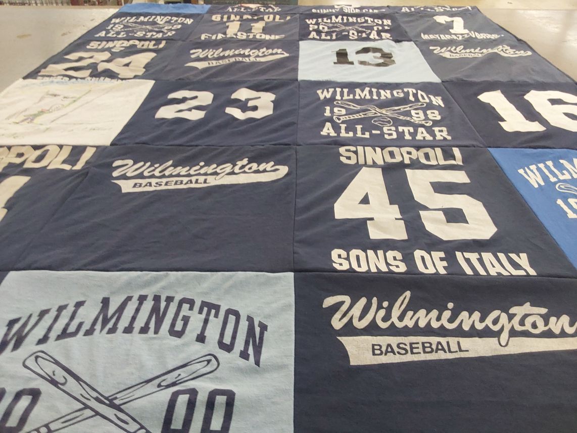 T-shirt quilt featuring wilmington baseball by Roberta from MA
