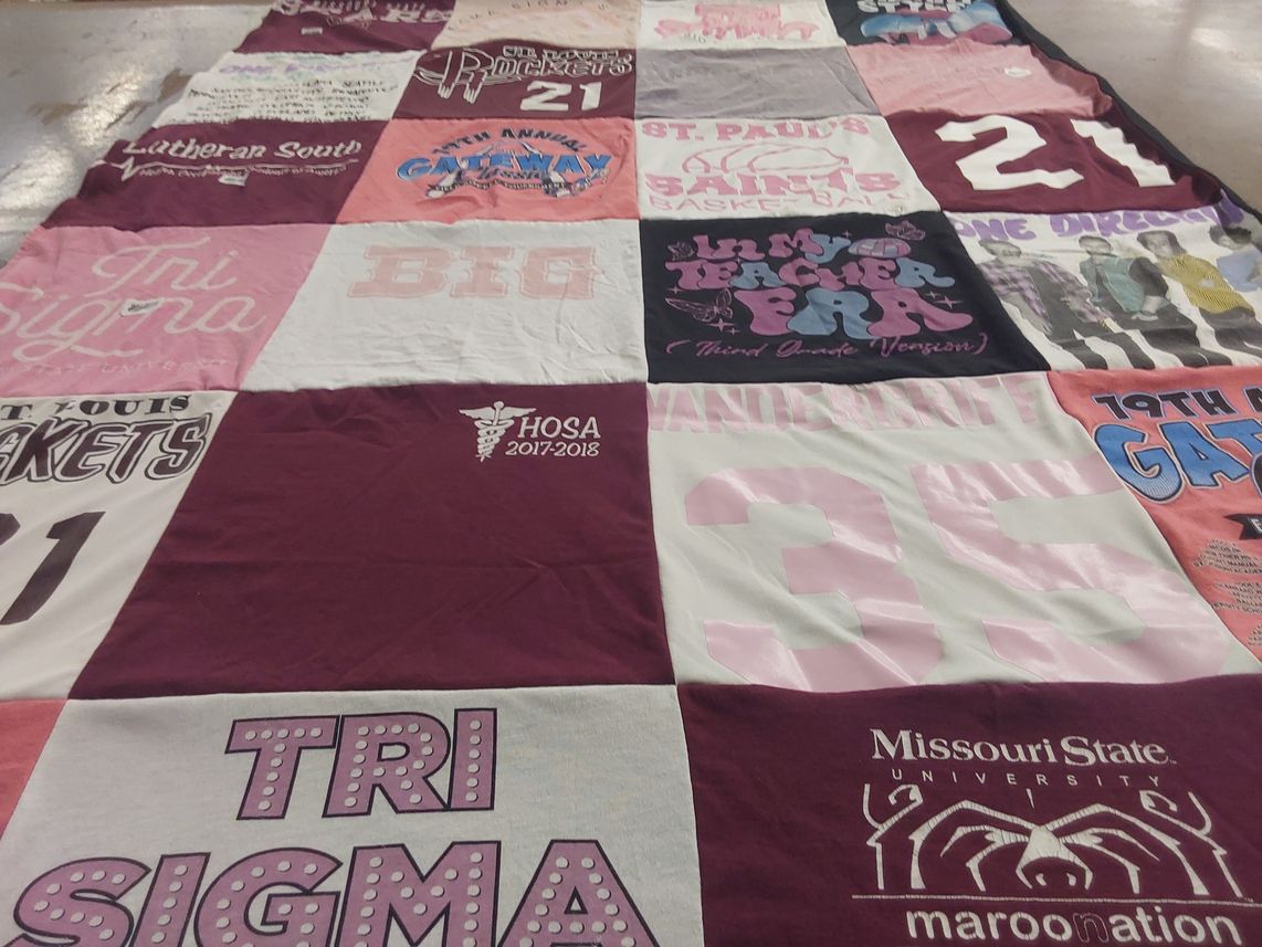 T-shirt quilt featuring st. louis rockets by Amy from MO
