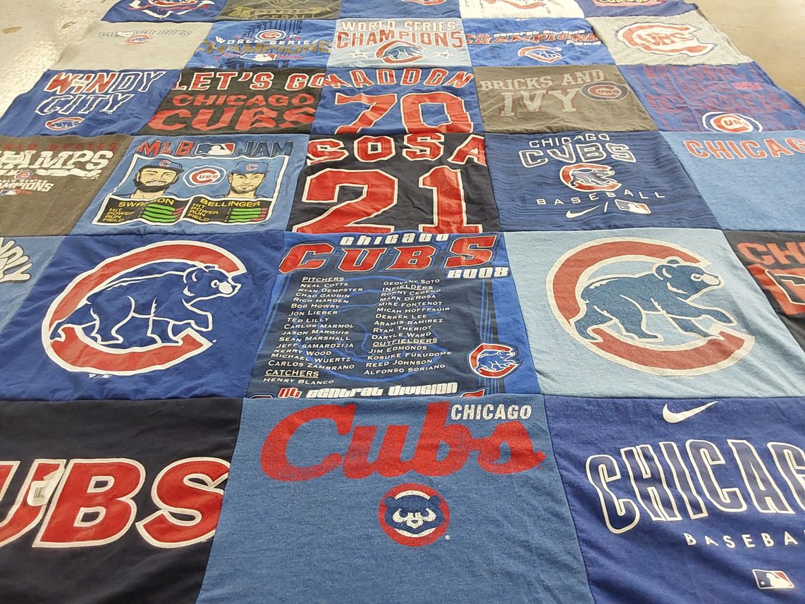 T-shirt quilt featuring chicago cubs by Hannah from KY