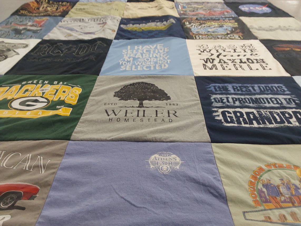 T-shirt quilt featuring green bay packers football by Deb from WI