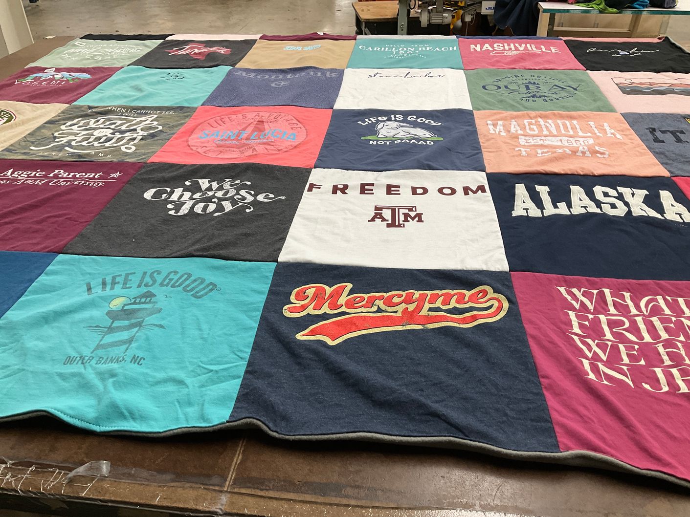 T-shirt quilt from texas a&m university by Amy from TN
