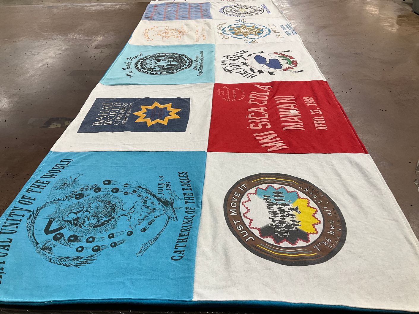 T-shirt quilt with bahai faith themes by Karen from IA