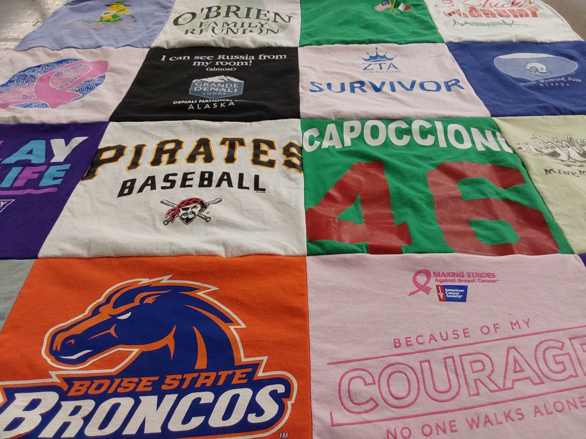 T-shirt quilt featuring boise state broncos by Jo from FL