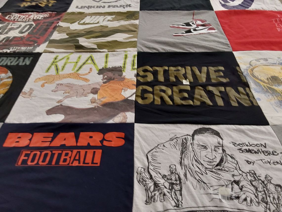 T-shirt quilt featuring bears football by Tammy from IL