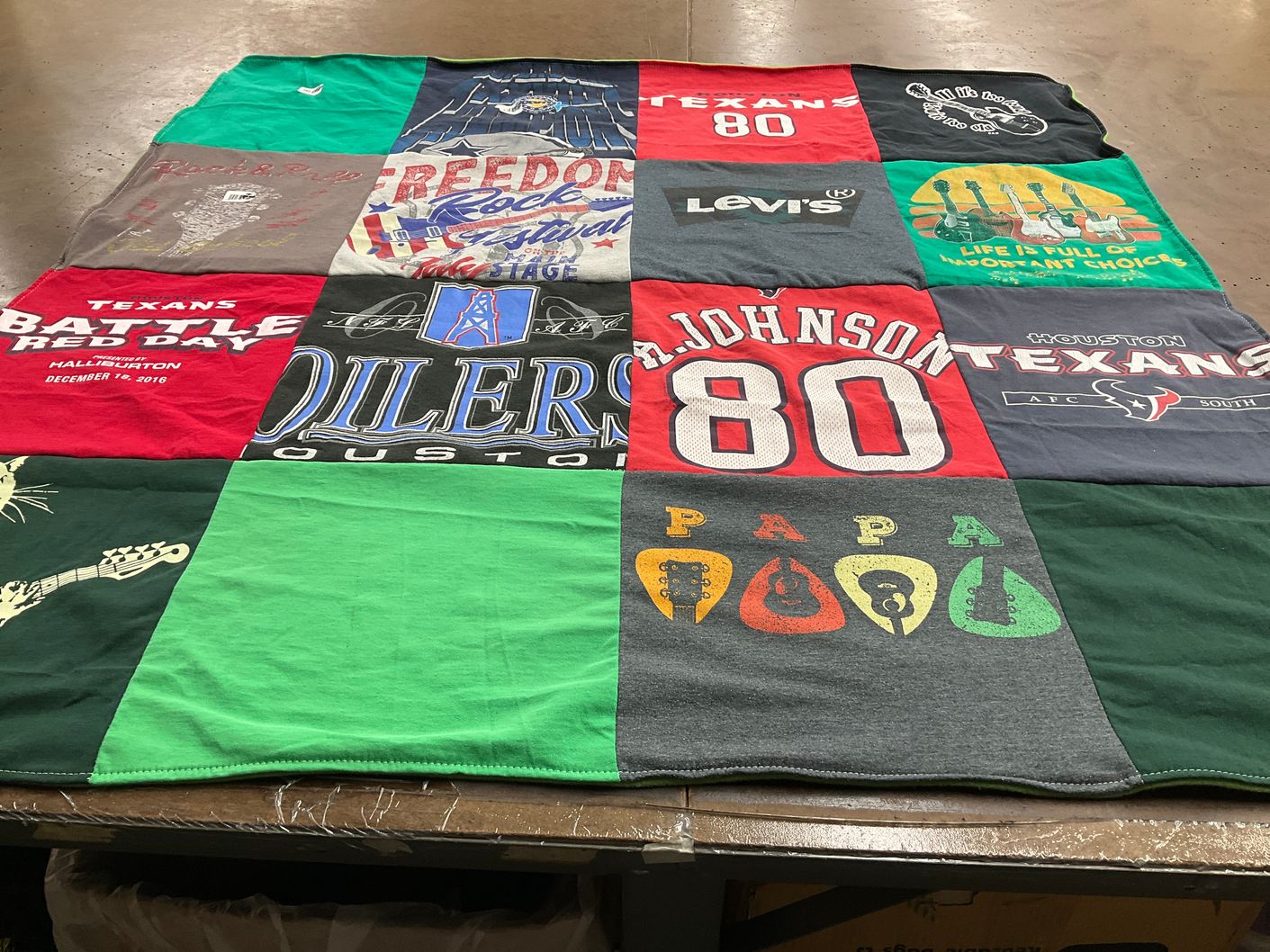 T-shirt quilt featuring houston texans, oilers by Donna from TX