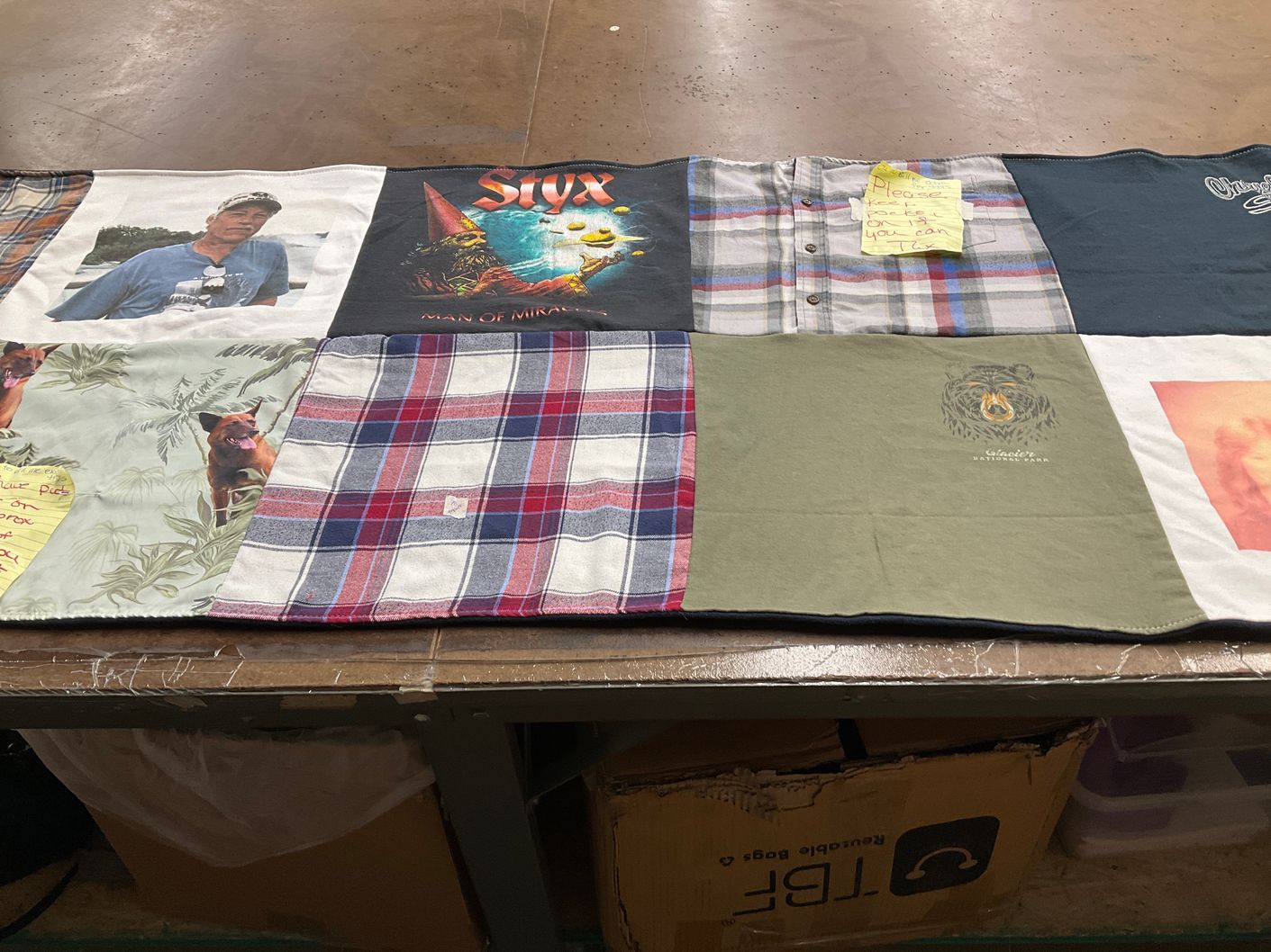 T-shirt quilt with music, nature themes by Gail from MN