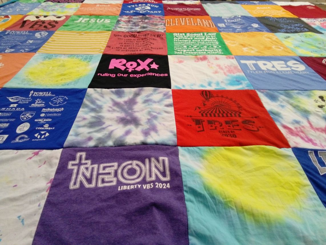 T-shirt quilt from tyler run elementary school by Jeffrey from OH
