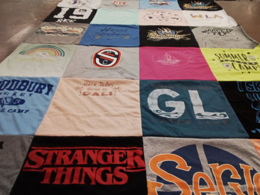 T-shirt quilt from woodbury camp by Barbara from MN