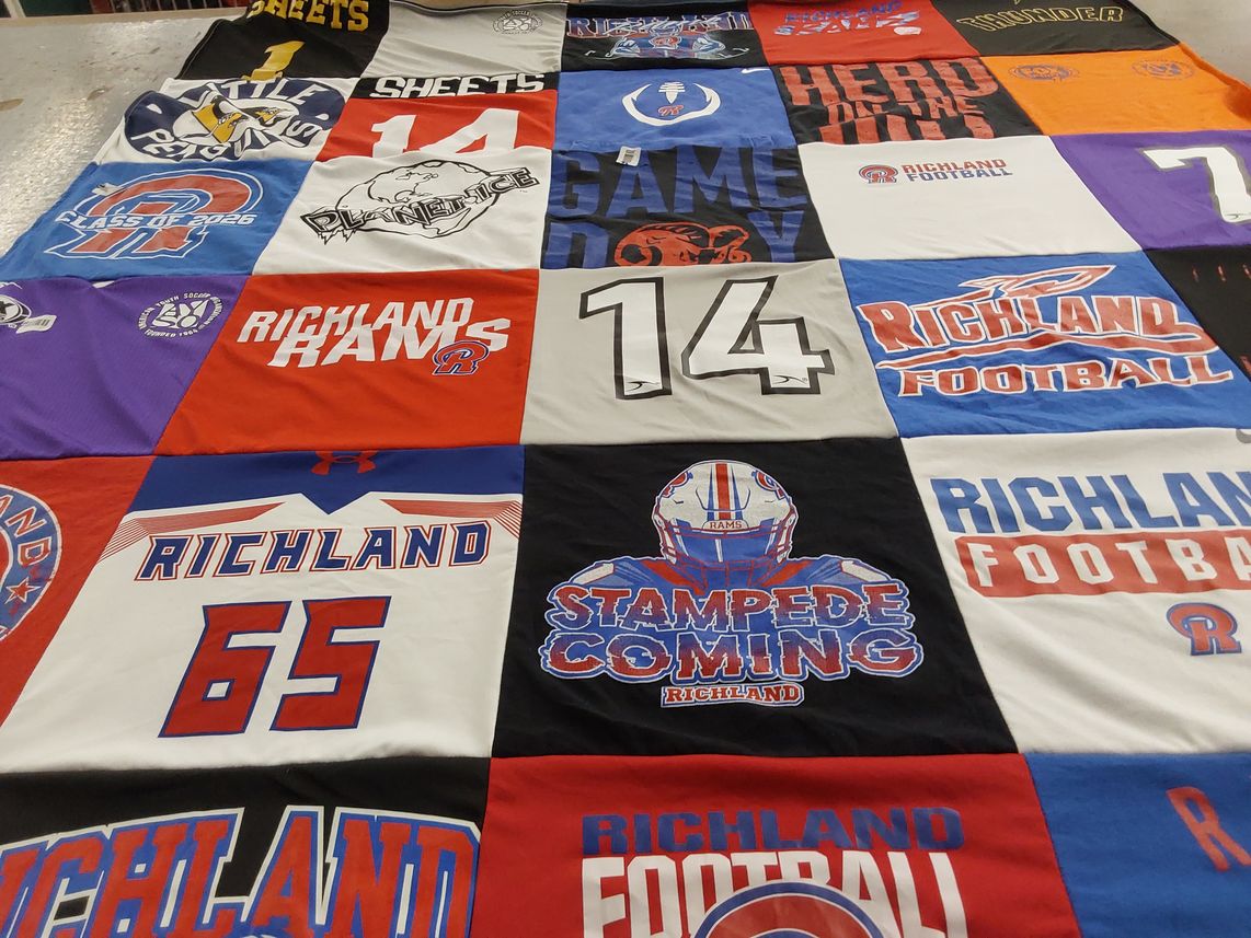 T-shirt quilt featuring richland football by Jessica from PA