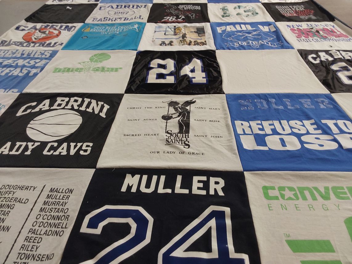 T-shirt quilt featuring cabrini university lady cavs by Andrea from NJ