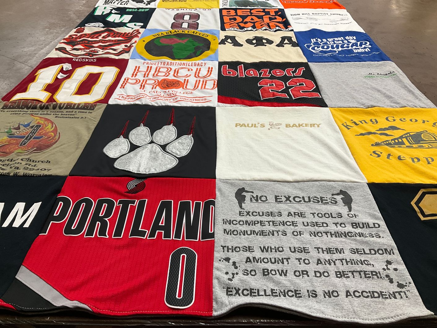 T-shirt quilt featuring portland trail blazers by Joseph from VA