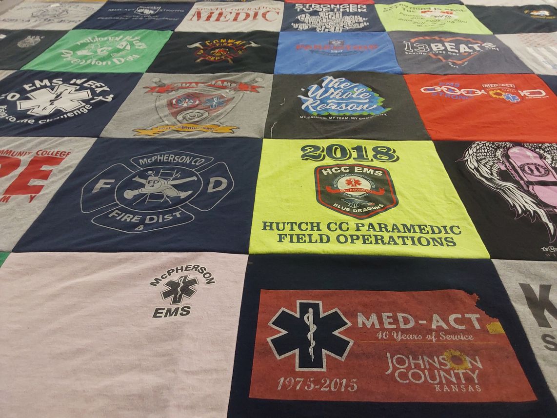 T-shirt quilt from hutchinson community college by Laura from KS