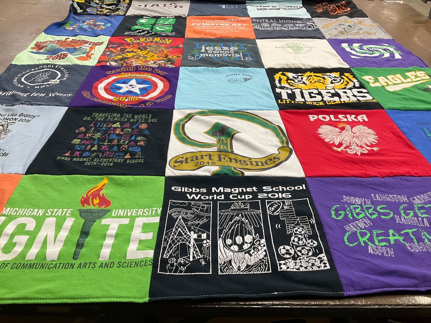 T-shirt quilt from michigan state university by Sonya from AR