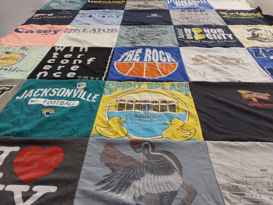 T-shirt quilt featuring jacksonville football by Rachel from FL