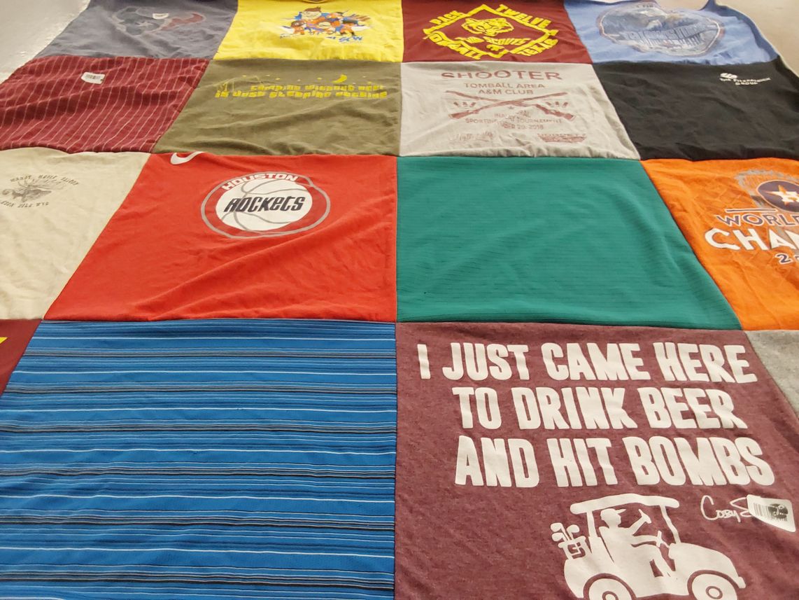 T-shirt quilt featuring houston rockets by Kristin from TX