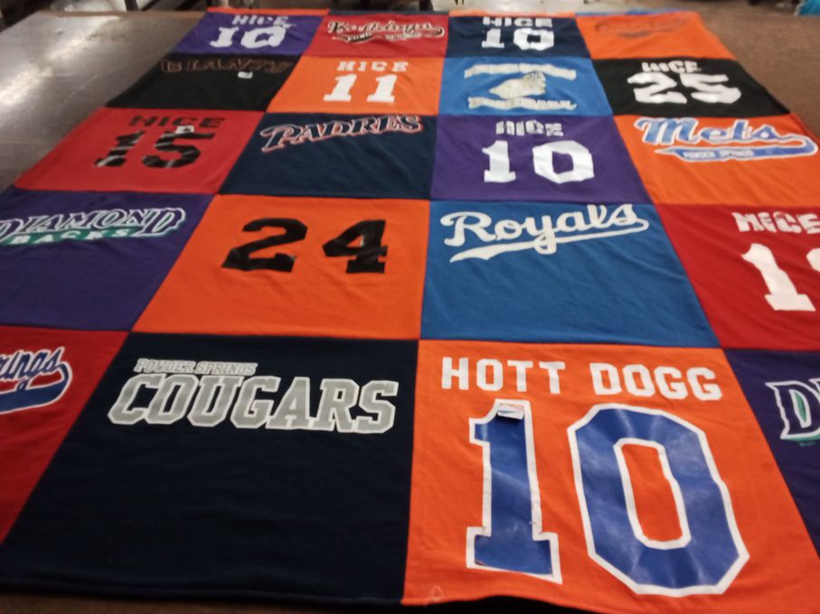 T-shirt quilt from powder springs high school by Jana from GA