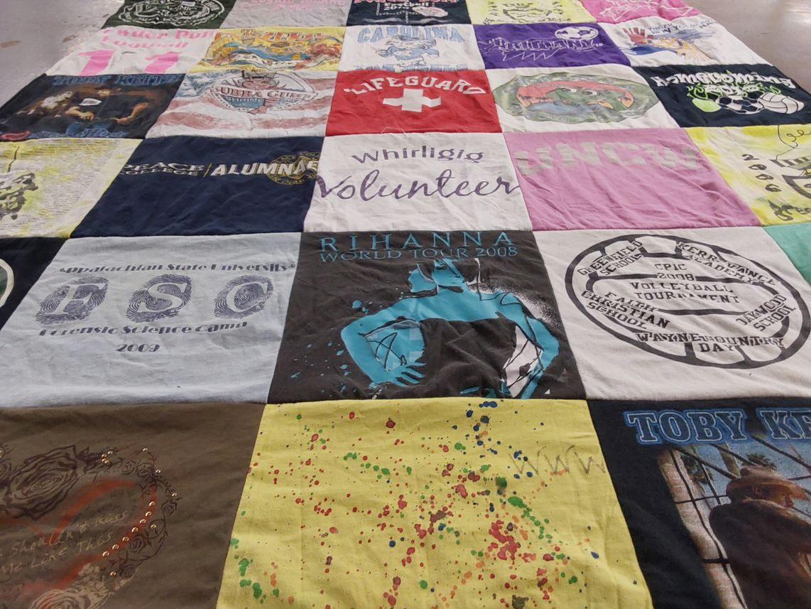 T-shirt quilt from appalachian state university by Deas from NC
