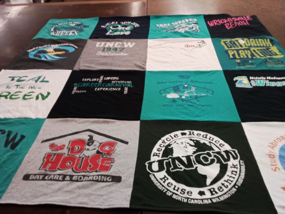 T-shirt quilt featuring seahawks by Deas from NC