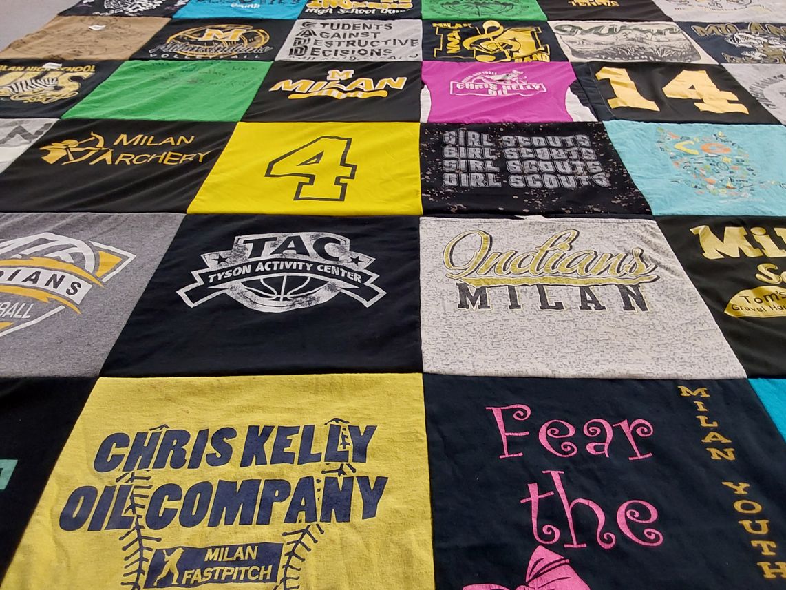 T-shirt quilt featuring milan indians basketball by Angel from IN