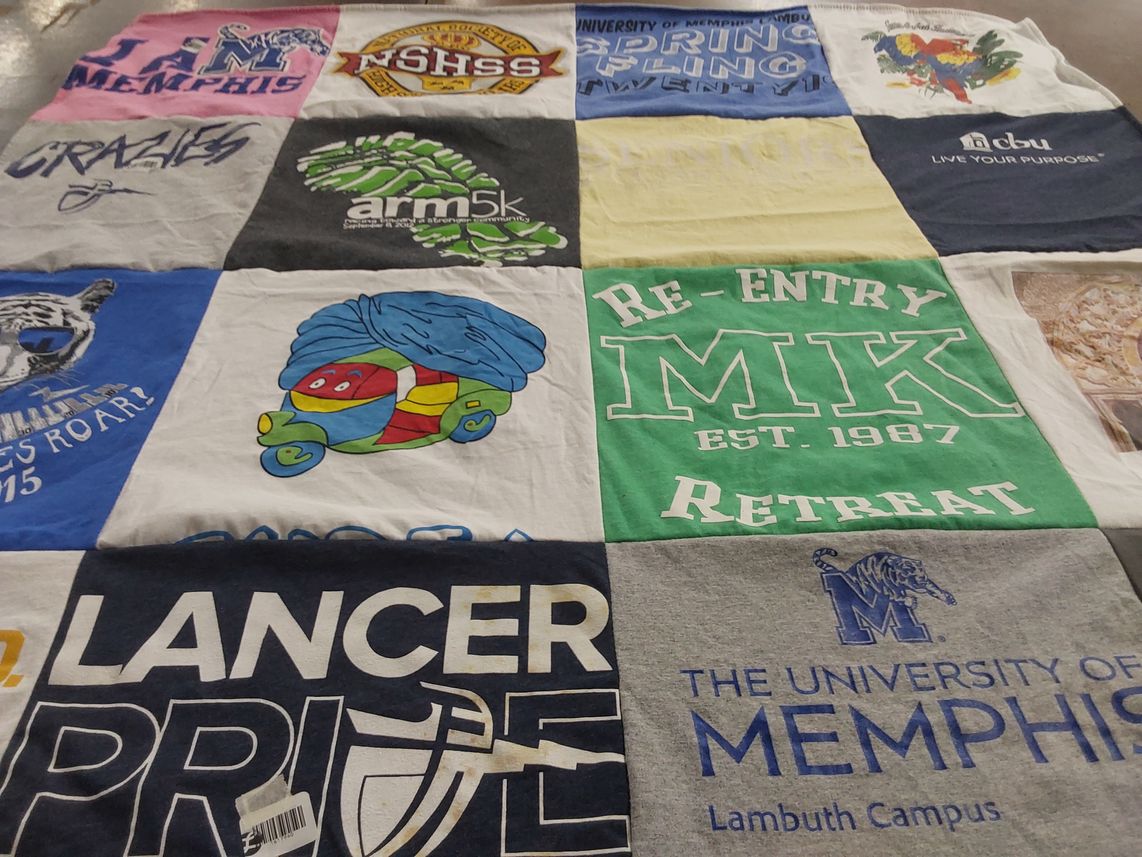 T-shirt quilt from the university of memphis by Home from KY